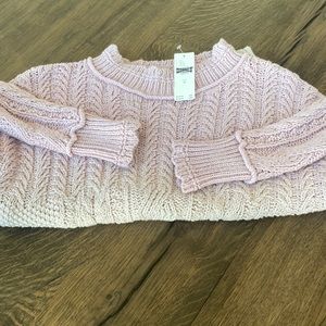 NWT Anthropologie Marci Dip Dye Cable Knit Ombre Soft Girl Sweater